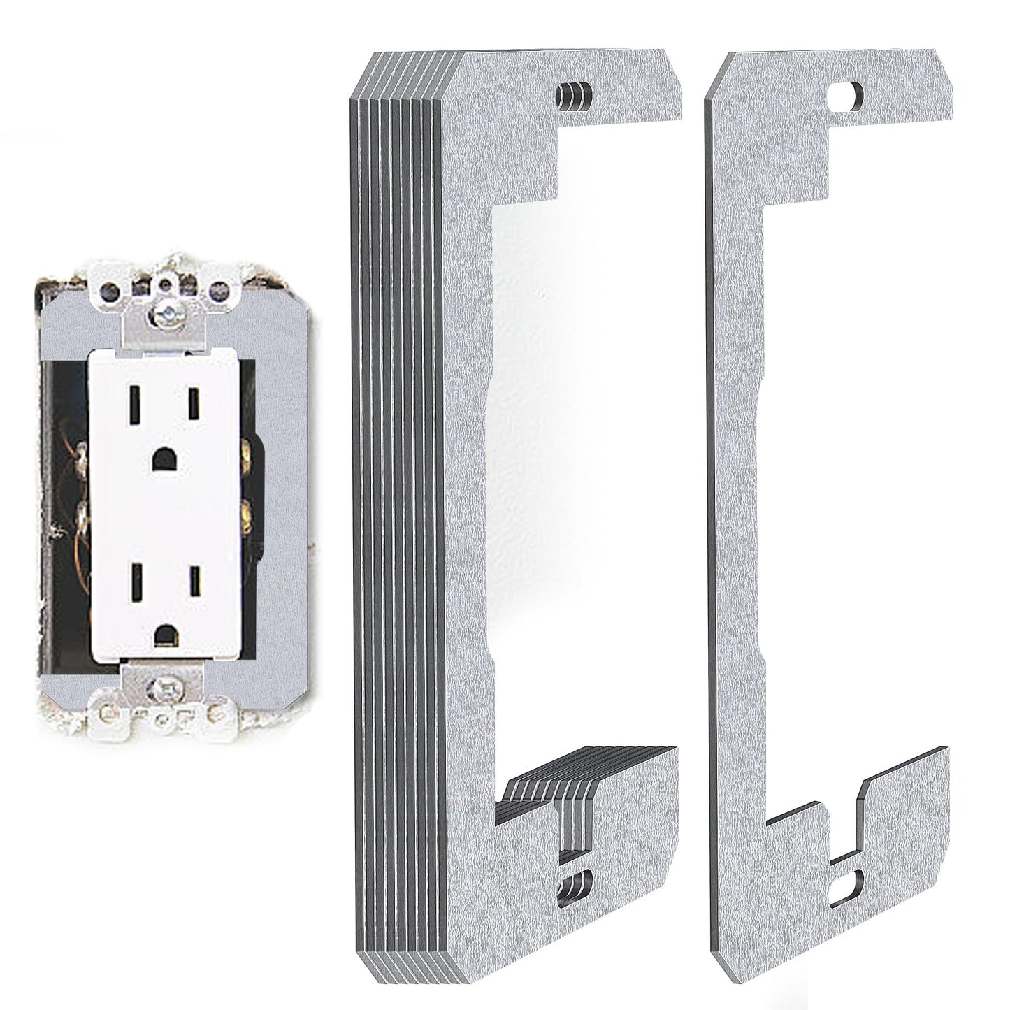 Wall Plate Spacers for Outlets-Metal Flush Fit Device Leveling Plates,
