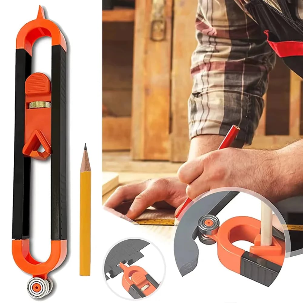 🛠️🔧Precision Contour Gauge with Lock – Adjustable Profile Copy Tool for Woodworking & Flooring