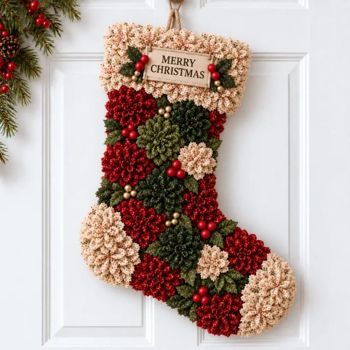 Christmas fabric door hanging decoration