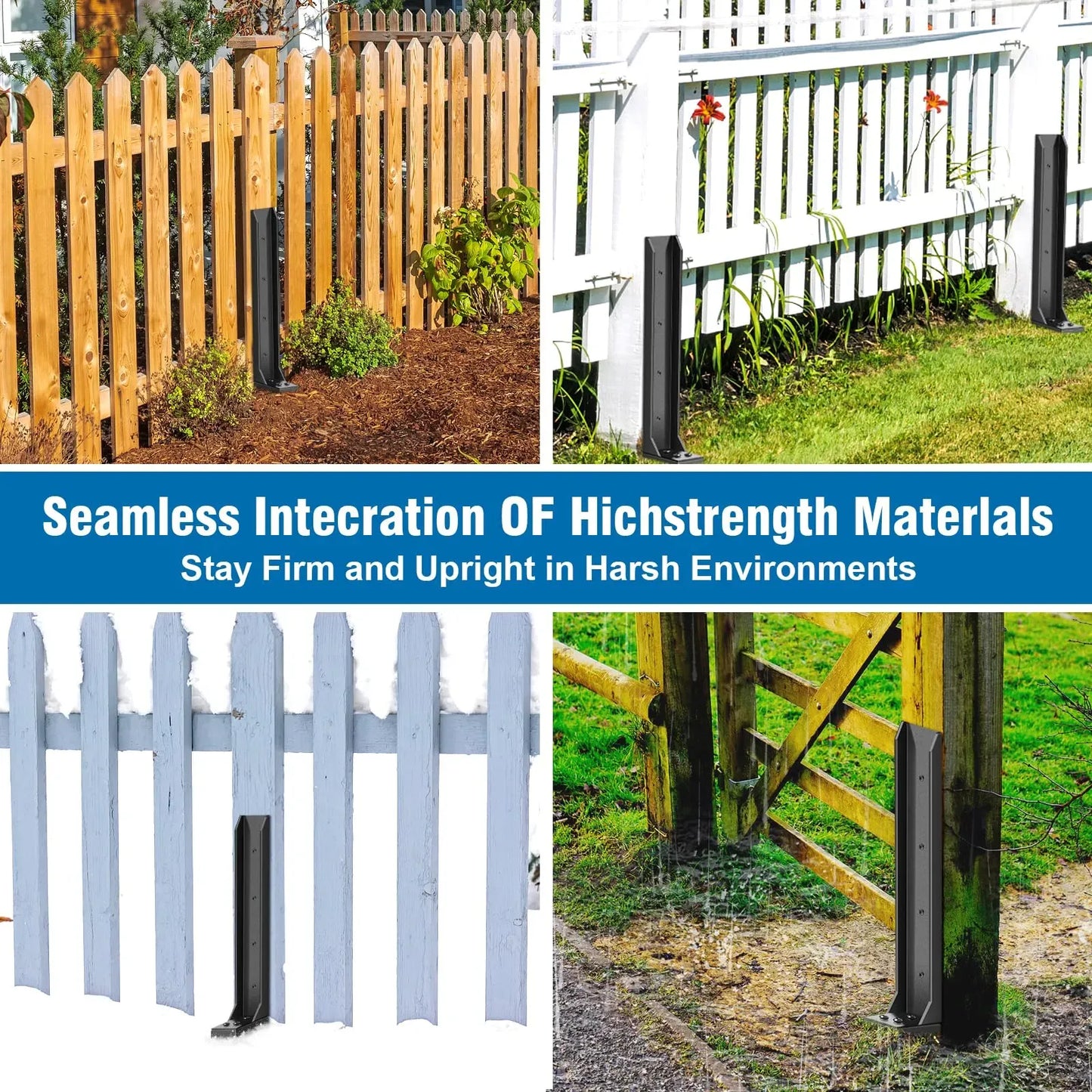Heavy-Duty H-Shaped Fence Post Repair Kit