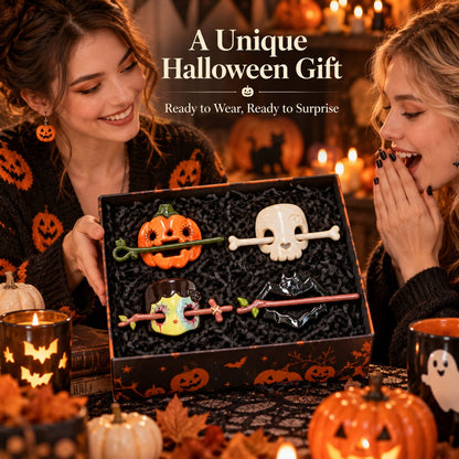 Halloween Ceramic Hair Claw & Pin – 4 Spooky Styles