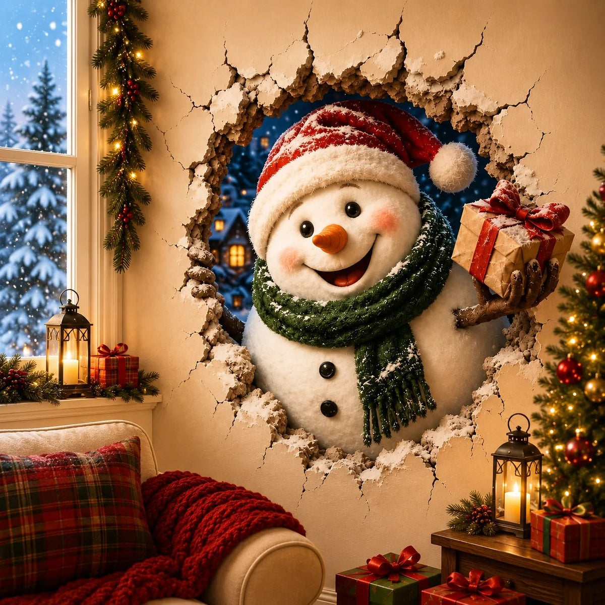 🎉 50% OFF | 🎅 Christmas Break-Through Wall Decal – 8 Designs