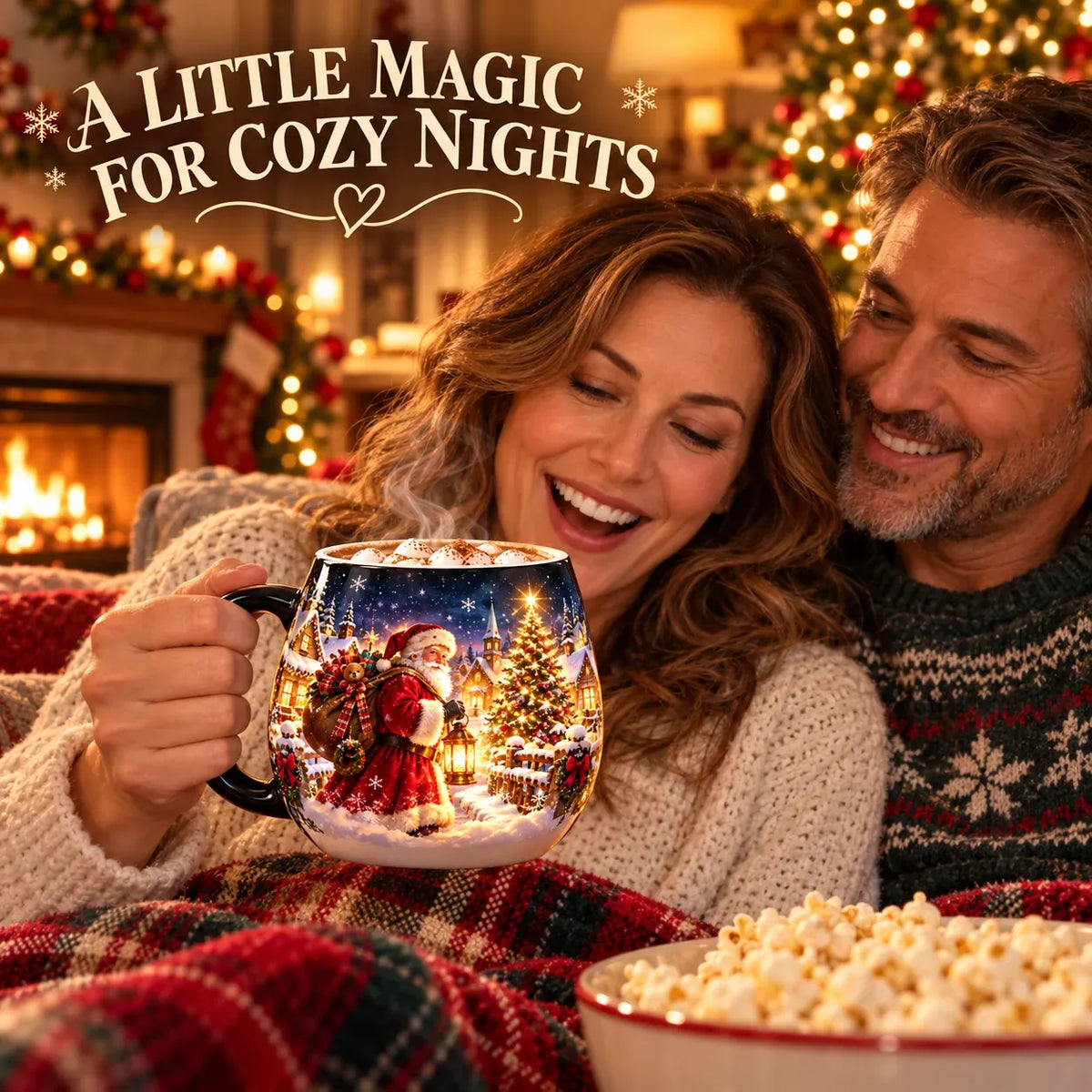⏳ Last Day 49% OFF – 🎄Christmas Magic Heat-Reveal Mug | 350 mL Color-Changing Santa Village Cup ☕