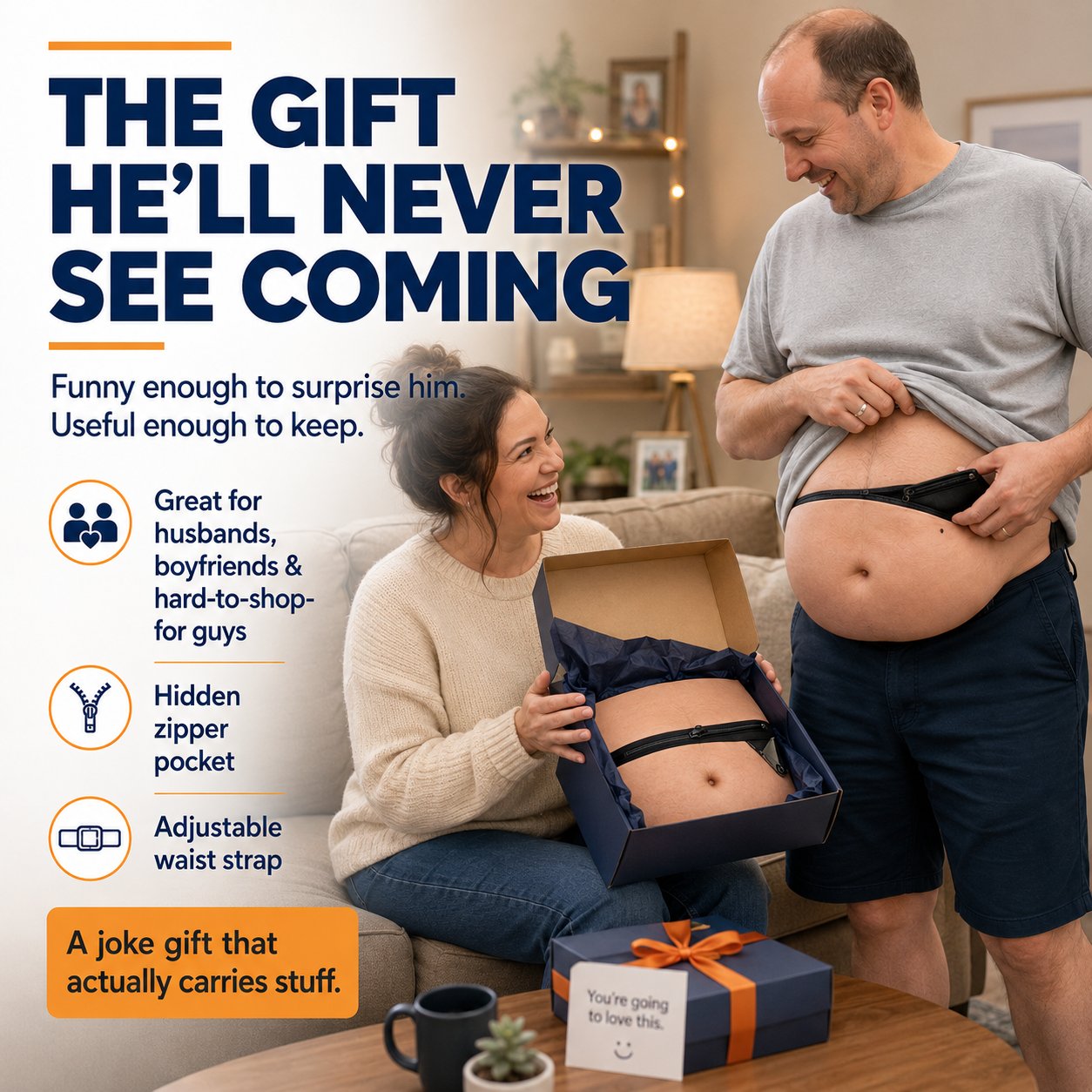 ✨🤣 Hidden-Storage Fake Belly Waist Bag