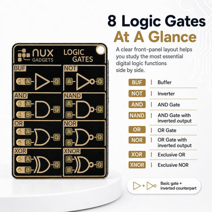 🧠 Logic Gates Trainer Card Pro – Interactive Digital Logic Learning Gadget
