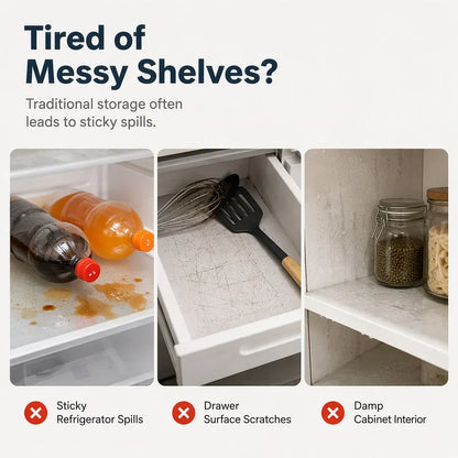 ⭐🧊50% OFF NOW! Waterproof EVA Fridge Shelf Liners‑Anti‑Slip Refrigerator Mats, Cut‑to‑Size Washable Fridge Drawer Protector for Kitchen Refrigerator Organization
