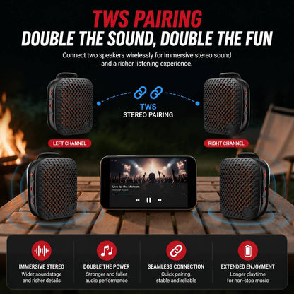 🏃 Outdoor Clip-On Bluetooth Speaker
