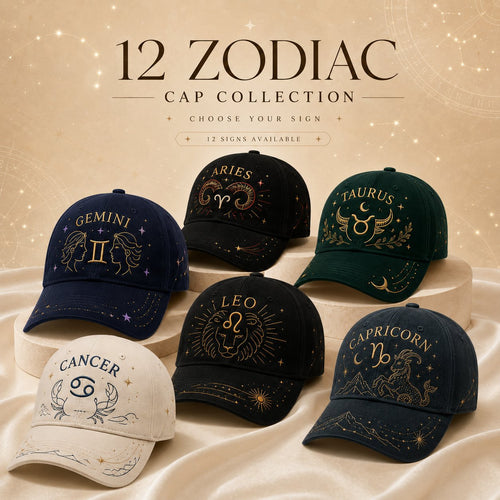 ♈♉12 Zodiac Signs Embroidered Cap Collection – Celestial Hats Made for Every Personality 🧢100% Cotton - Buy 2 Free Shipping🔥
