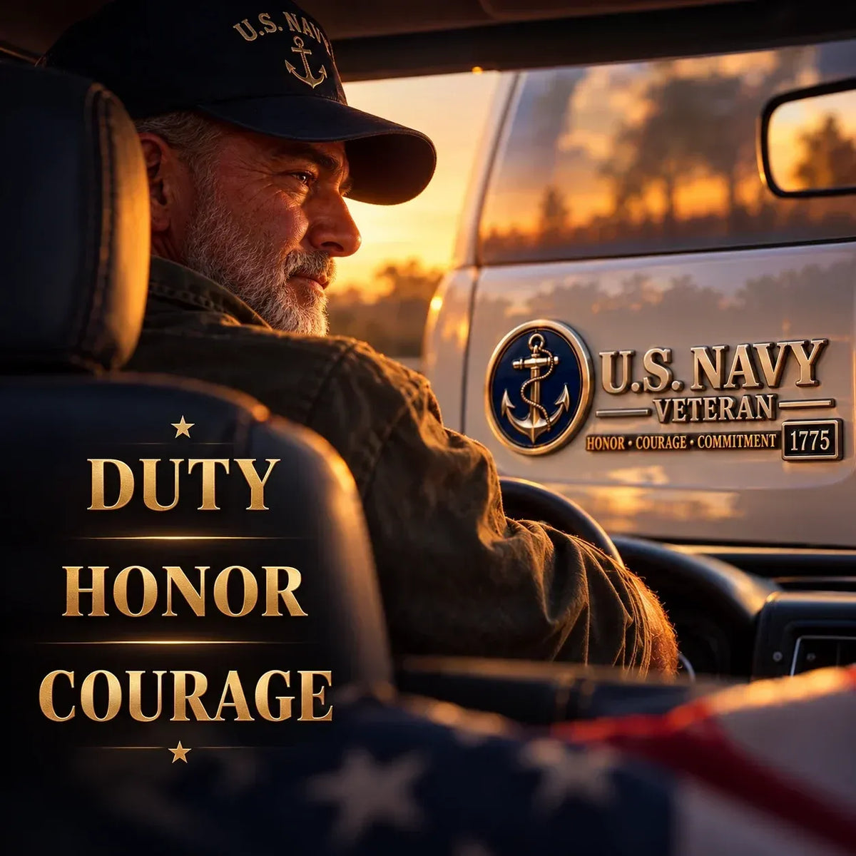 🇺🇸🎖️ Veteran Honor 3D Metal Car Emblem – A Tribute to Service & Pride