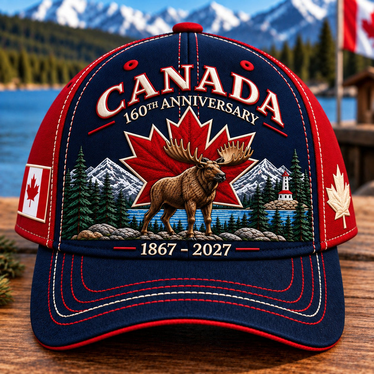 🎉 50% OFF | 🍁 Canada 160th Anniversary Embroidered Cap – 3 Colors