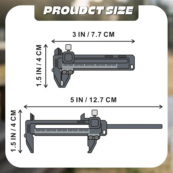 Pocket Multi-Function Vernier Caliper – Compact EDC Measuring Tool