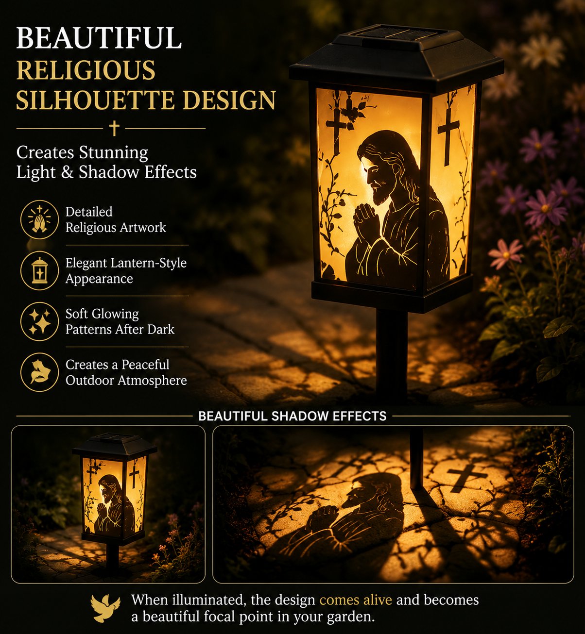 🔥LAST DAY 50% OFF-✝️ Faith Garden Solar Light — Illuminate Your Garden With Faith, Hope & Heavenly Warmth ✨