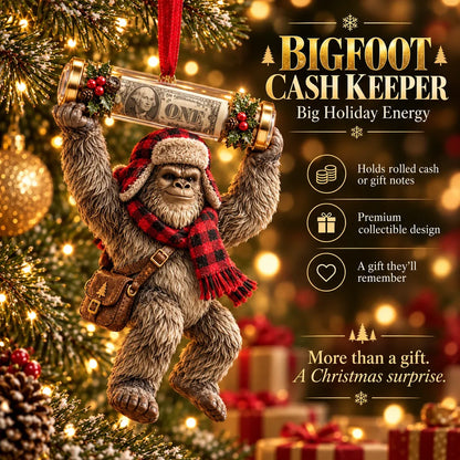 🎄👣 3D Bigfoot Christmas Cash Gift Ornament – Holiday Money Holder Keepsake ✨
