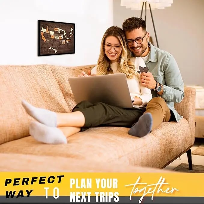 🔥Last Day 50% OFF -🇺🇸 Wooden USA Travel Map Puzzle🧩A Stylish Way to Track Your Journey & Memories