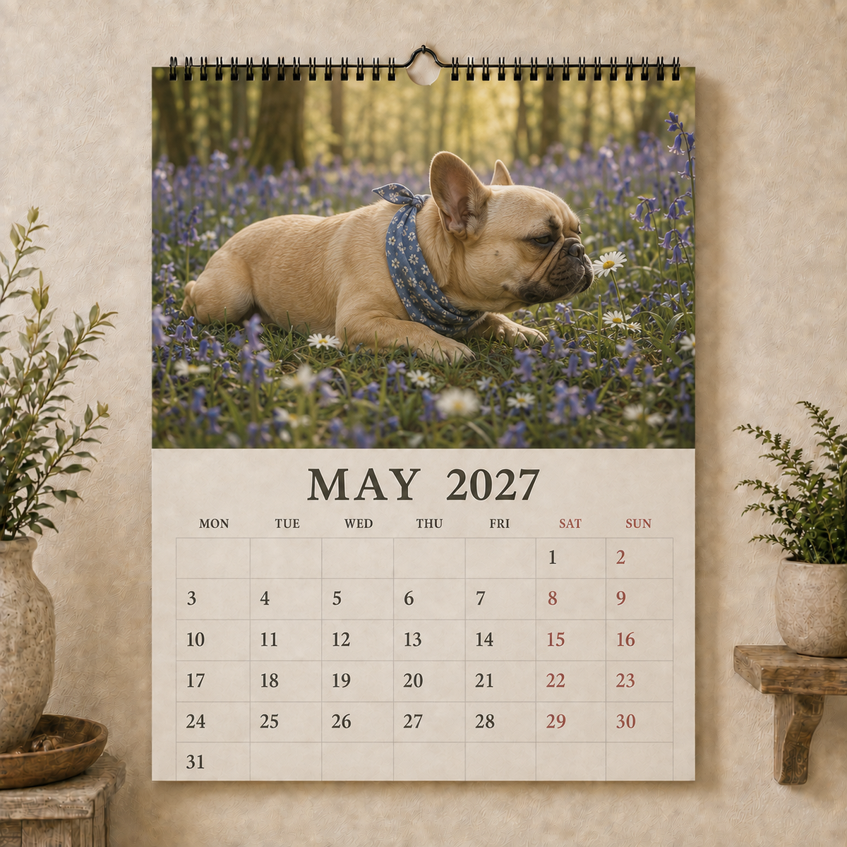 🐾 Funny French Bulldogs 2027 Wall Calendar – 12 Months of Charming Frenchie Moments