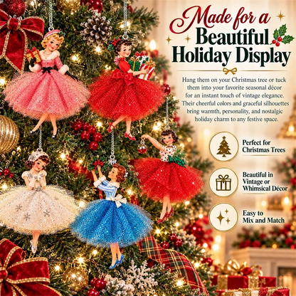 Vintage Christmas Lady Ornaments – 1950s-Inspired Holiday Charm 🎄