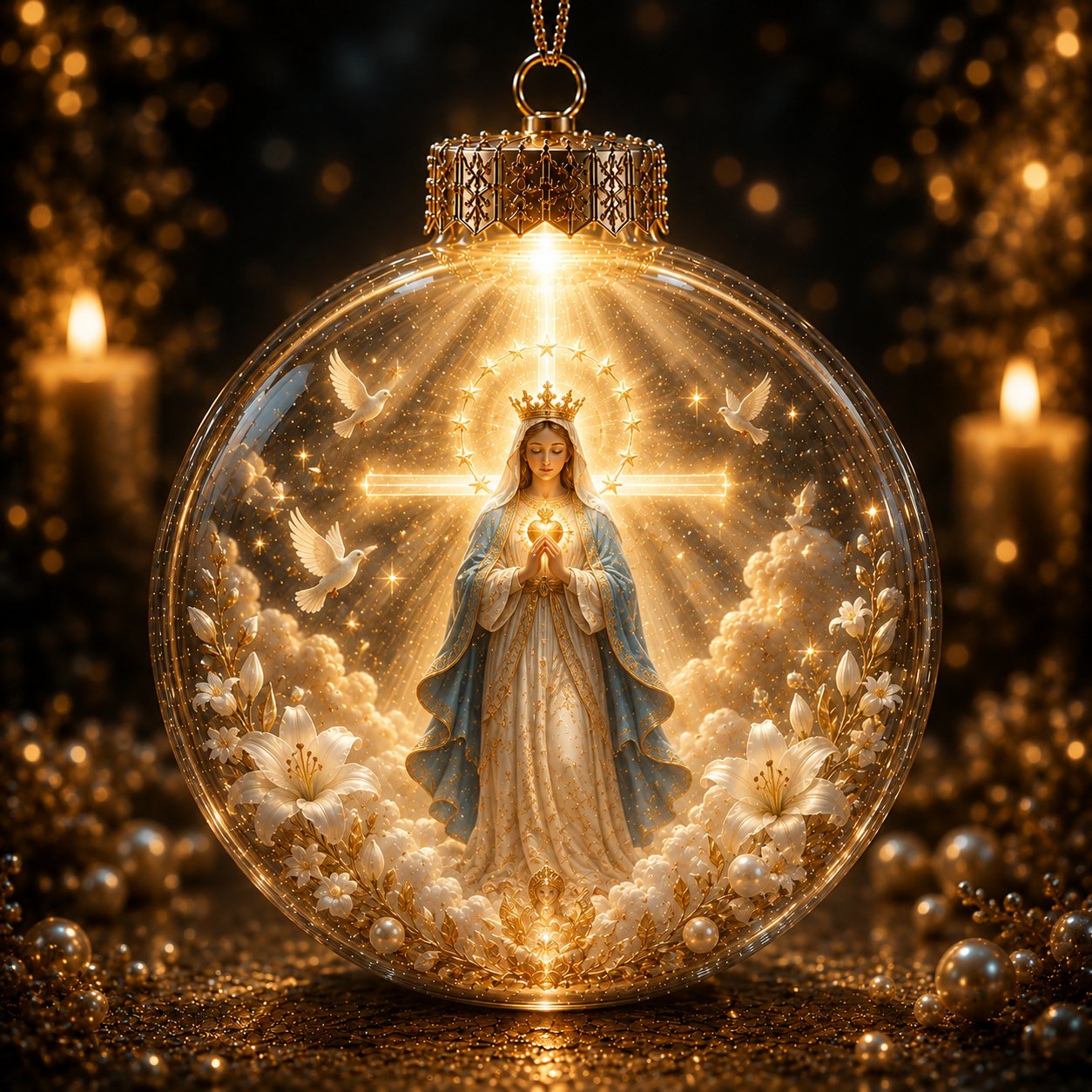 ⏳ Last Day 49% OFF – ✝️ Illuminated 3D Christian Faith Ornament Collection | Clear Globe with Sacred Figures, Warm Golden Glow & 8 Meaningful Designs ✨