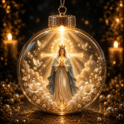 ⏳ Last Day 49% OFF – ✝️ Illuminated 3D Christian Faith Ornament Collection | Clear Globe with Sacred Figures, Warm Golden Glow & 8 Meaningful Designs ✨