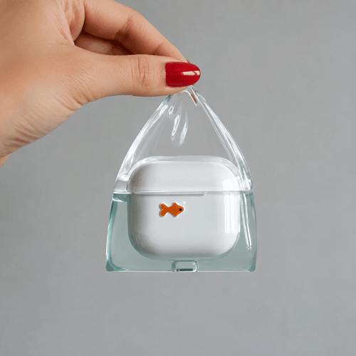 💖Hot 30% OFF🐟 Fishy Pods — Cute Transparent AirPods Case with Floating Fish Charm