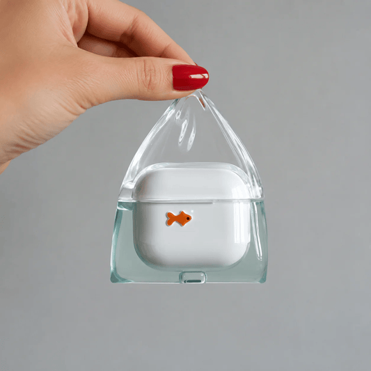 💖Hot 30% OFF🐟 Fishy Pods — Cute Transparent AirPods Case with Floating Fish Charm