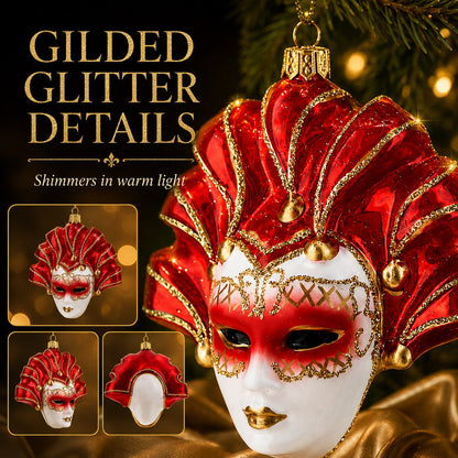 Vintage Venetian Mask Tree Pendant 🎄 | Unique Hand-Painted Holiday Keepsake