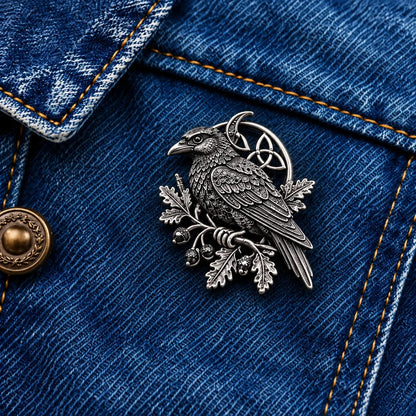 🐦‍⬛ Gothic Celtic Raven Brooch | 4 Single-Brooch Styles