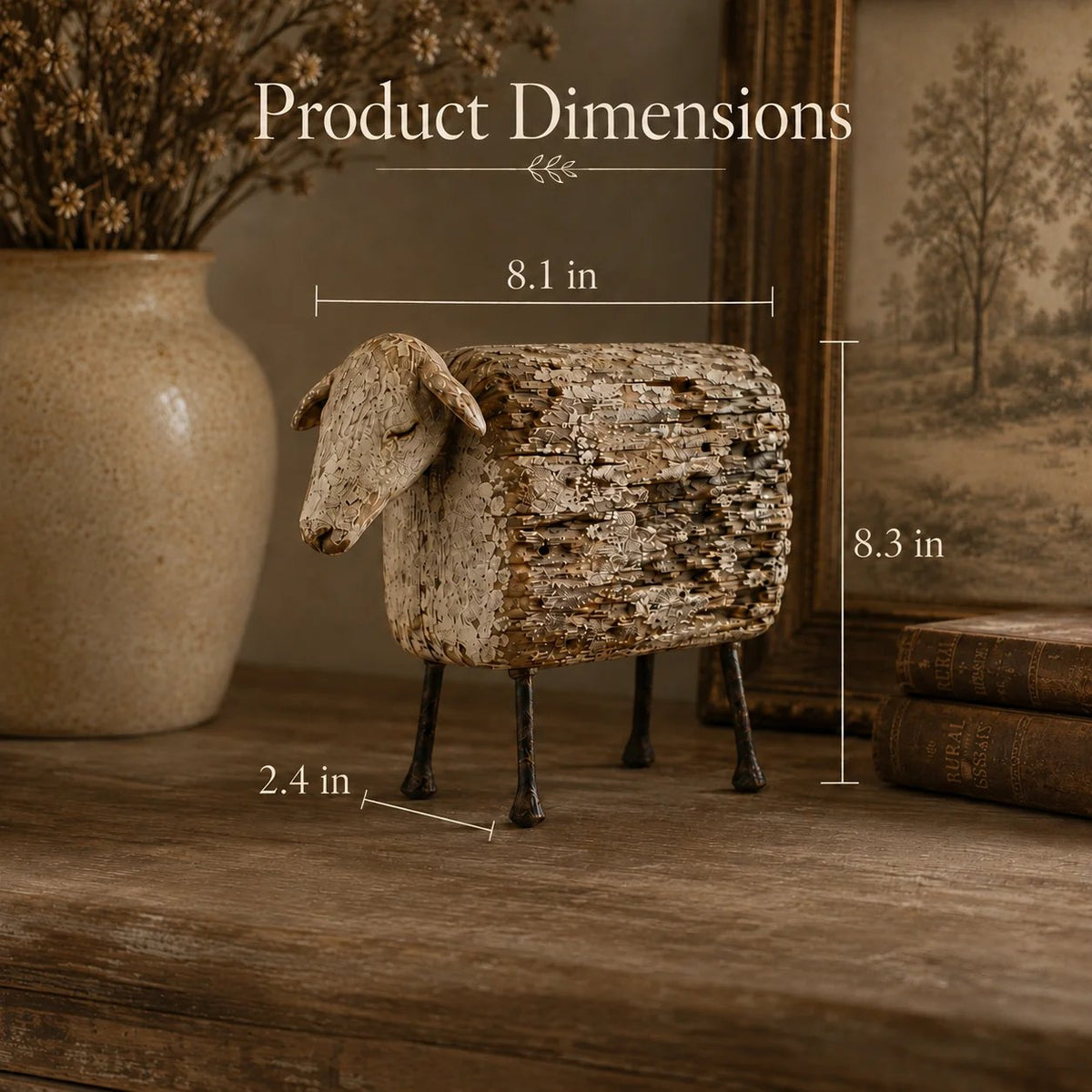 🐑 Vintage Distressed Farm Animal Sculptures – 5 Rustic Styles