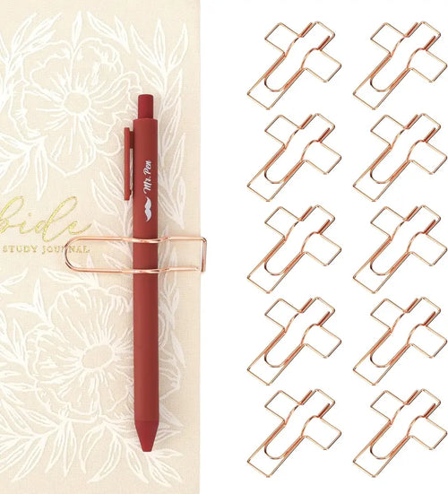 Metal Cross Pen Clips, 10 pcs