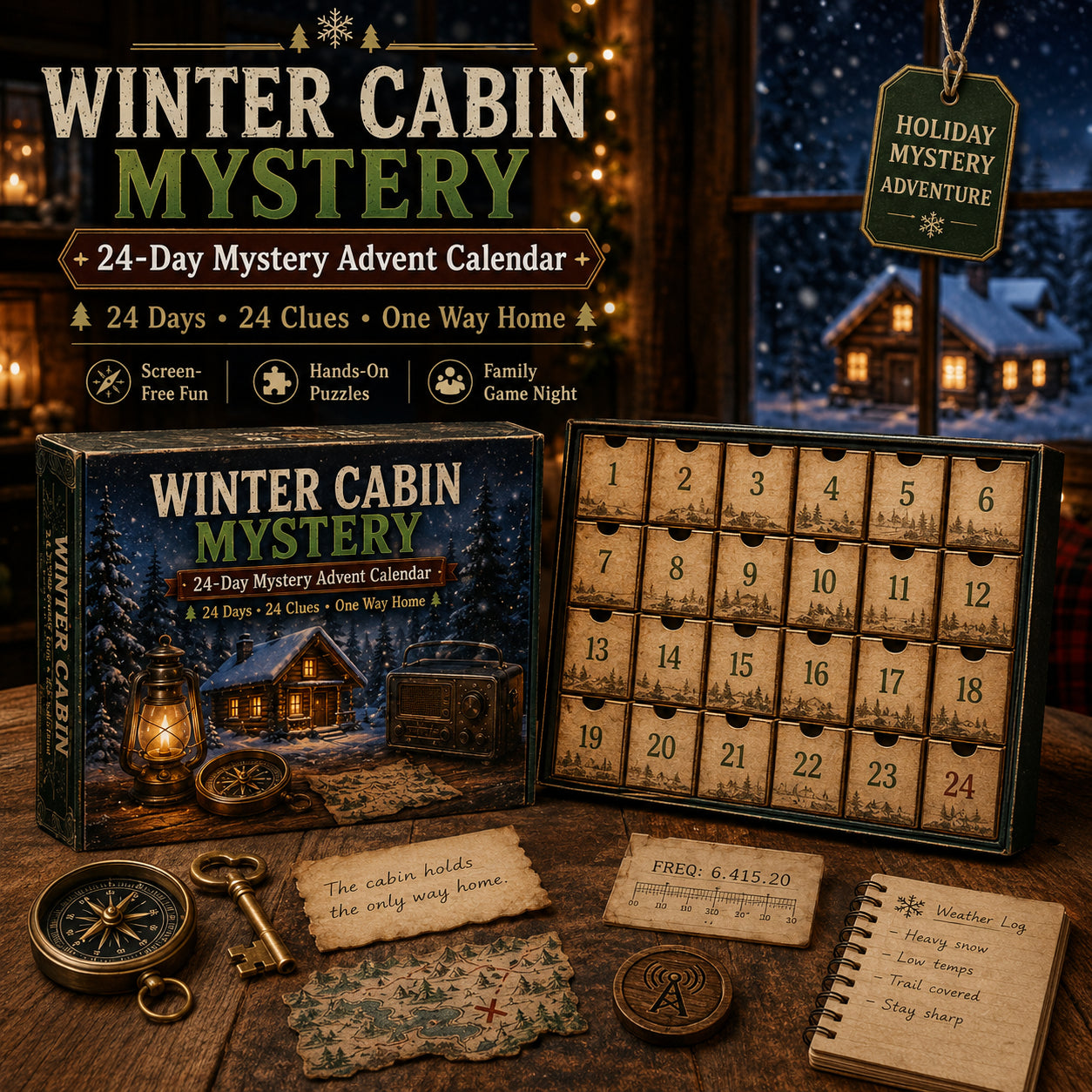 ⏳ Last Day 52% OFF – 24-Day Mystery Adventure Advent Calendar Collection | 24 Clues, Hands-On Puzzles & One Final Reveal
