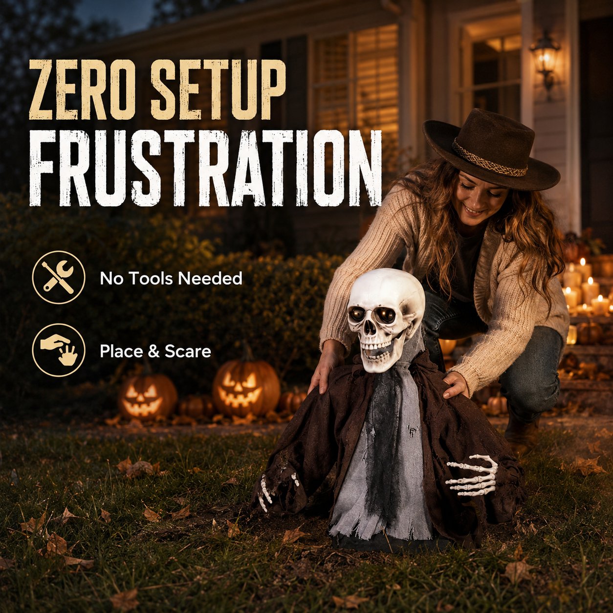 🧟 Halloween Groundbreaker Zombie with Light & Sound Props 🎃