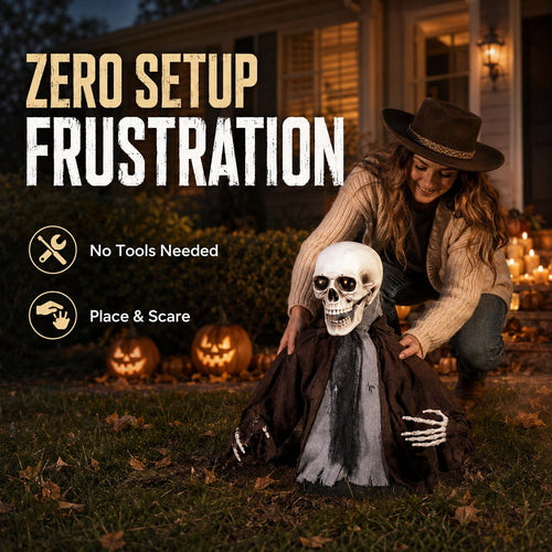 🧟 Halloween Groundbreaker Zombie with Light & Sound Props 🎃