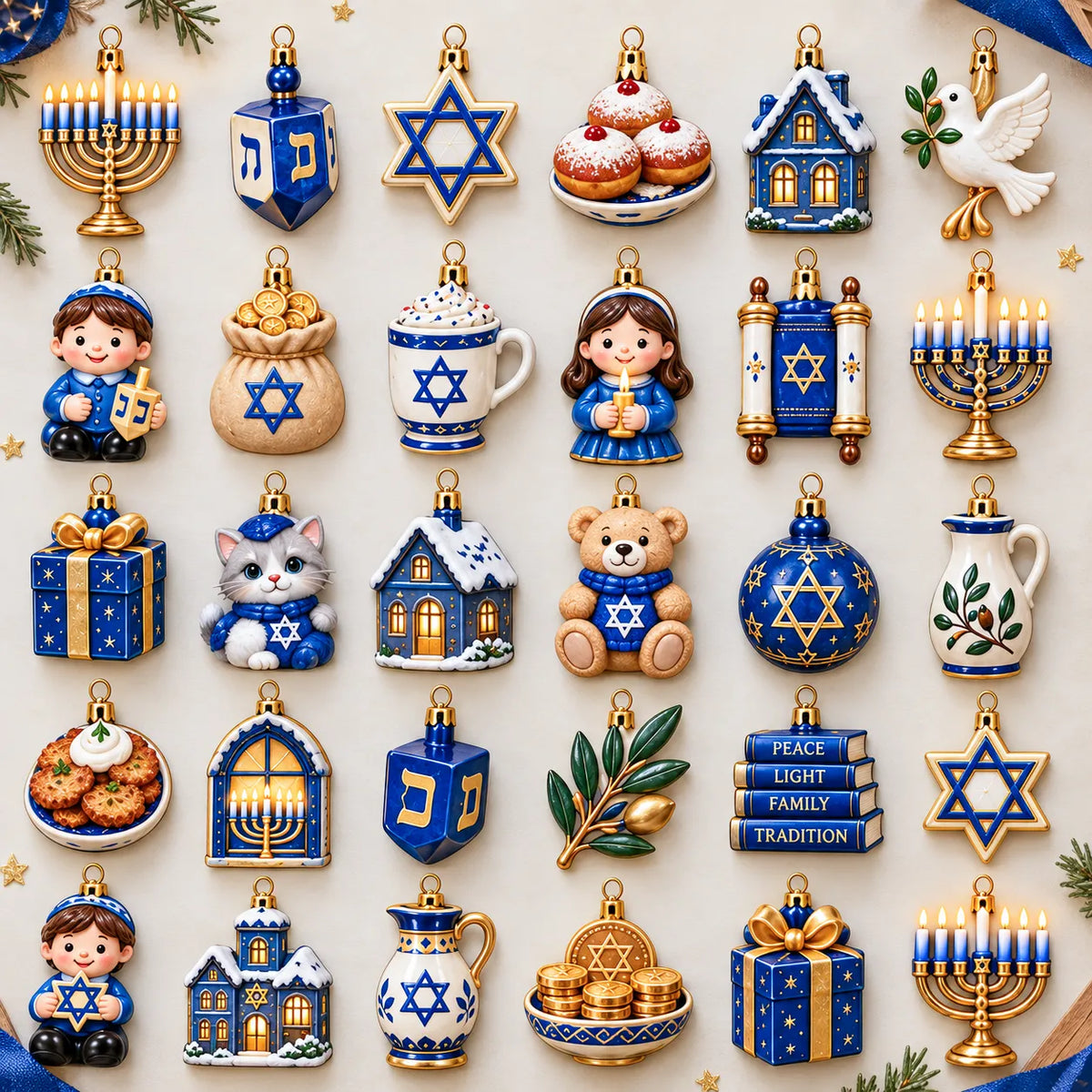 🕎 24 Little Ornaments of Hanukkah Magic | A Keepsake Collection For Festival Of Lights Traditions