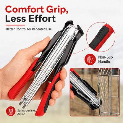 🔥Auto-Feed Hog Ring Pliers Kit –Heavy Duty Fence & Cage Fastening Tool