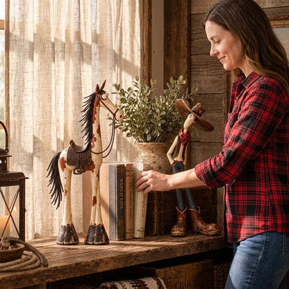 🤠🐴 Whimsical Western Cowboy & Horse Figurines