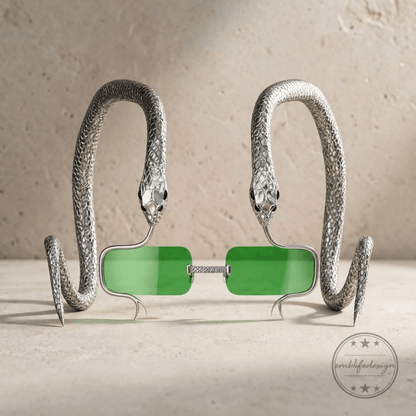 Snake Sunglasses with Green Lenses