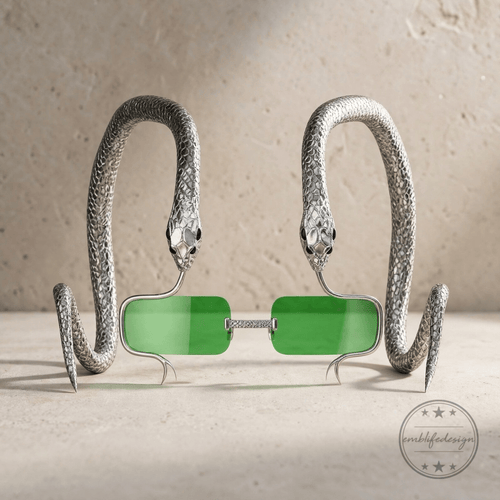 Snake Sunglasses with Green Lenses