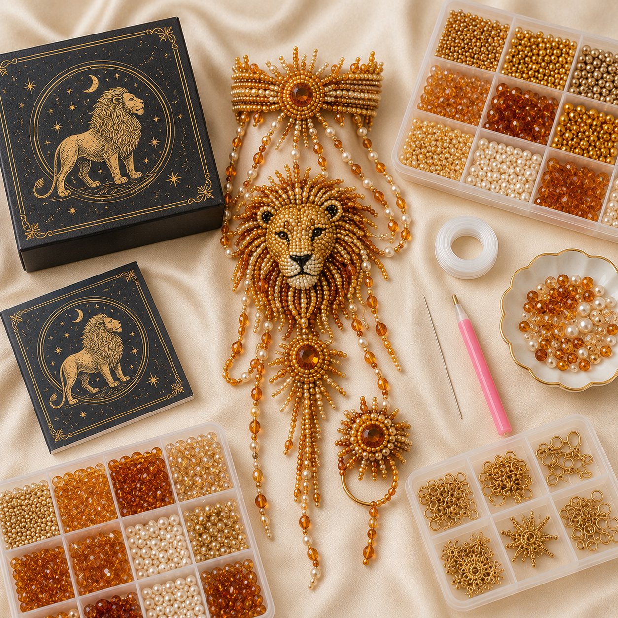 🔥 LAST DAY 49% OFF – ✨ Zodiac DIY Beaded Hand Bracelet Kit | Create Celestial Wearable Art with Seed Beads, Pearl-Style Accents & Crystal Details ♈🌙💎