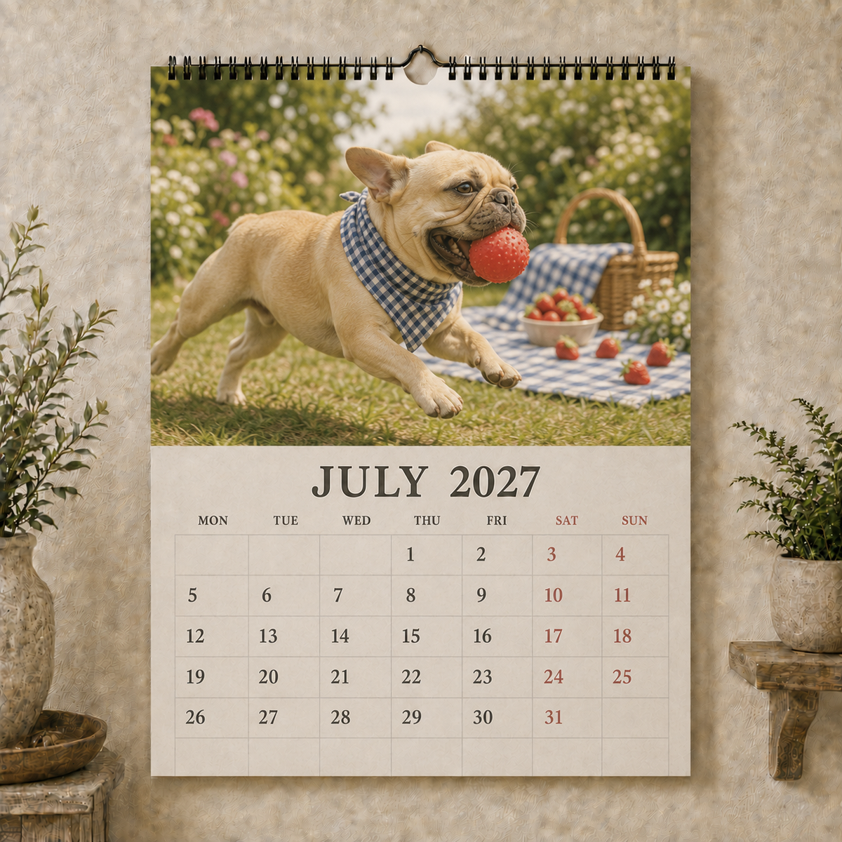 🐾 Funny French Bulldogs 2027 Wall Calendar – 12 Months of Charming Frenchie Moments