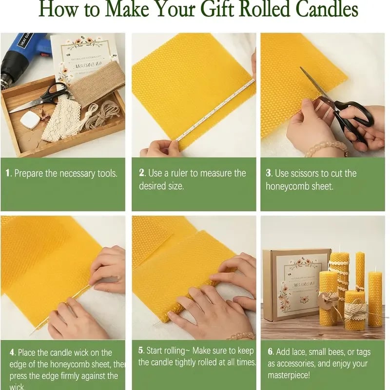 🔥HOT SALE🔥📢🕯️ DIY Beeswax Candle Making Kit (12-Piece Set) – Create Your Own Cozy Glow!