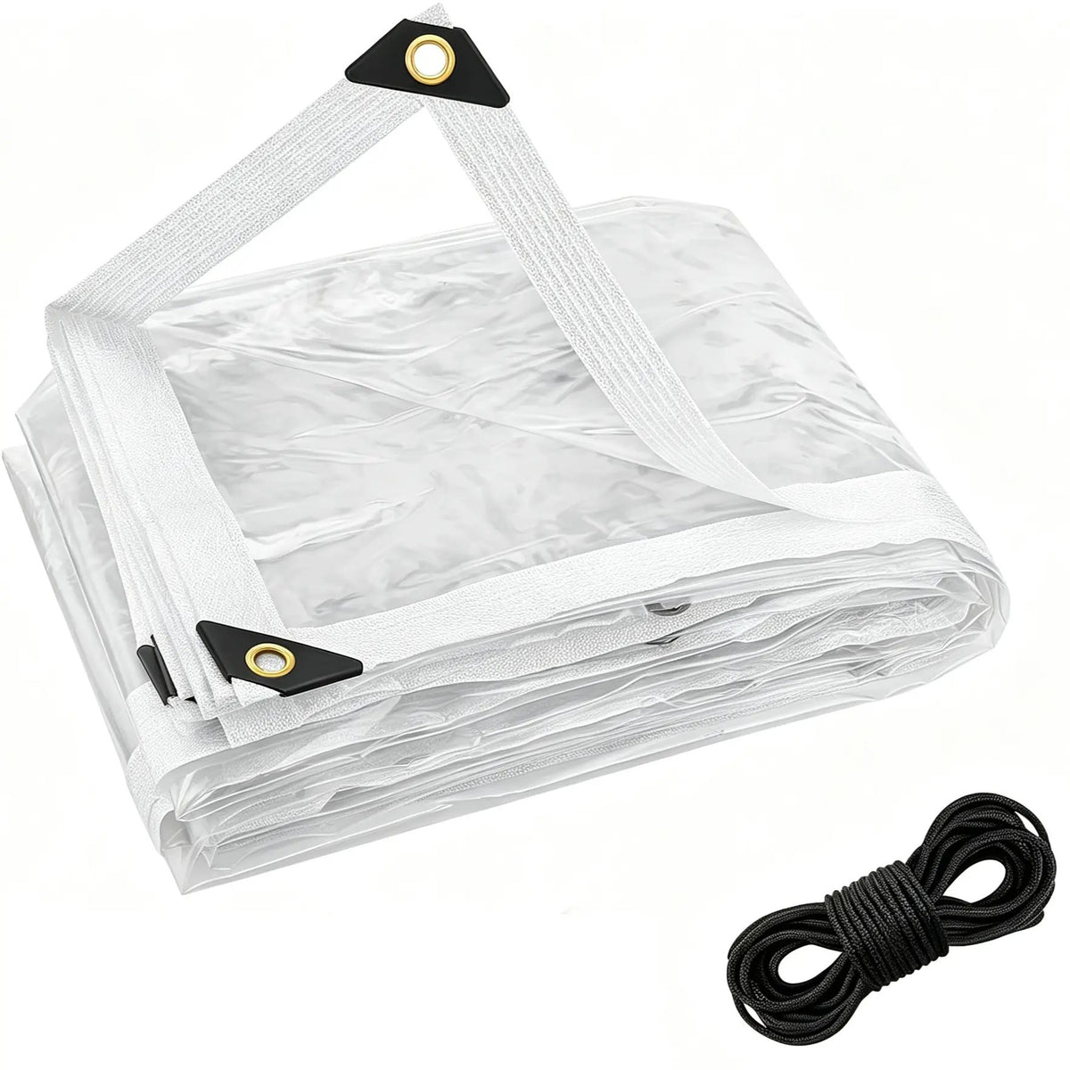 🌧️ RainShield Pro™ Transparent Waterproof Tarp – Heavy-Duty Outdoor Cover with Secure Grommets