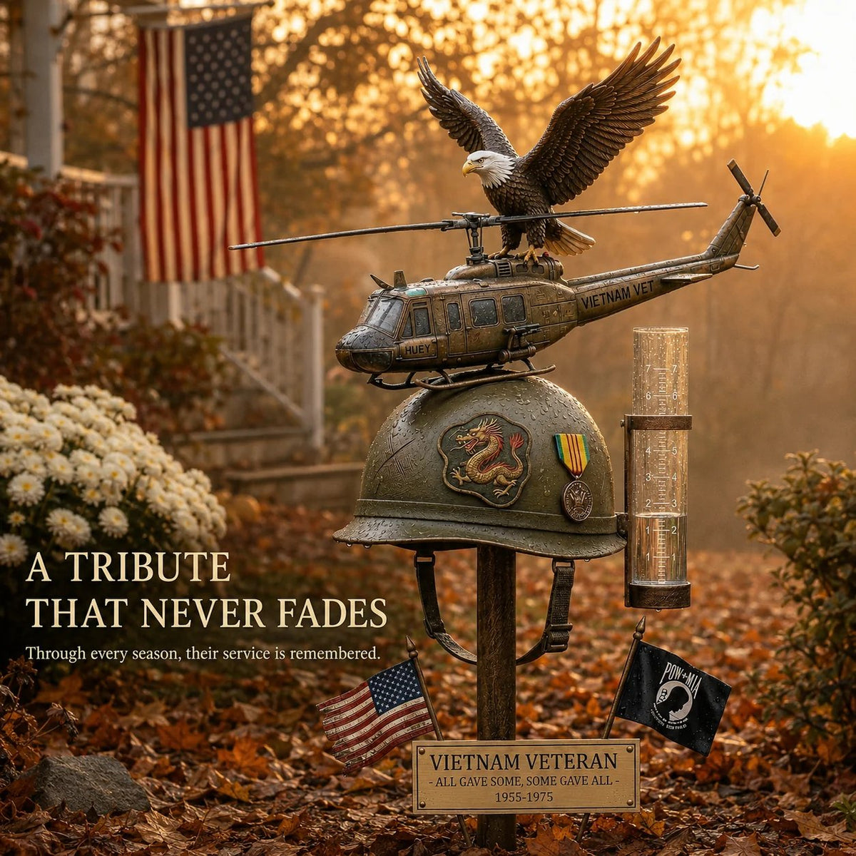🚁Vietnam Veteran Memorial Rain Gauge
