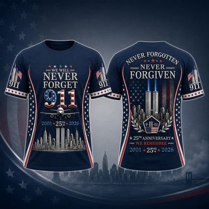 September 11 Never Forget Memorial Quilt Blanket – First Responders & Fallen Heroes Remembrance Gift - Fleece Blanket