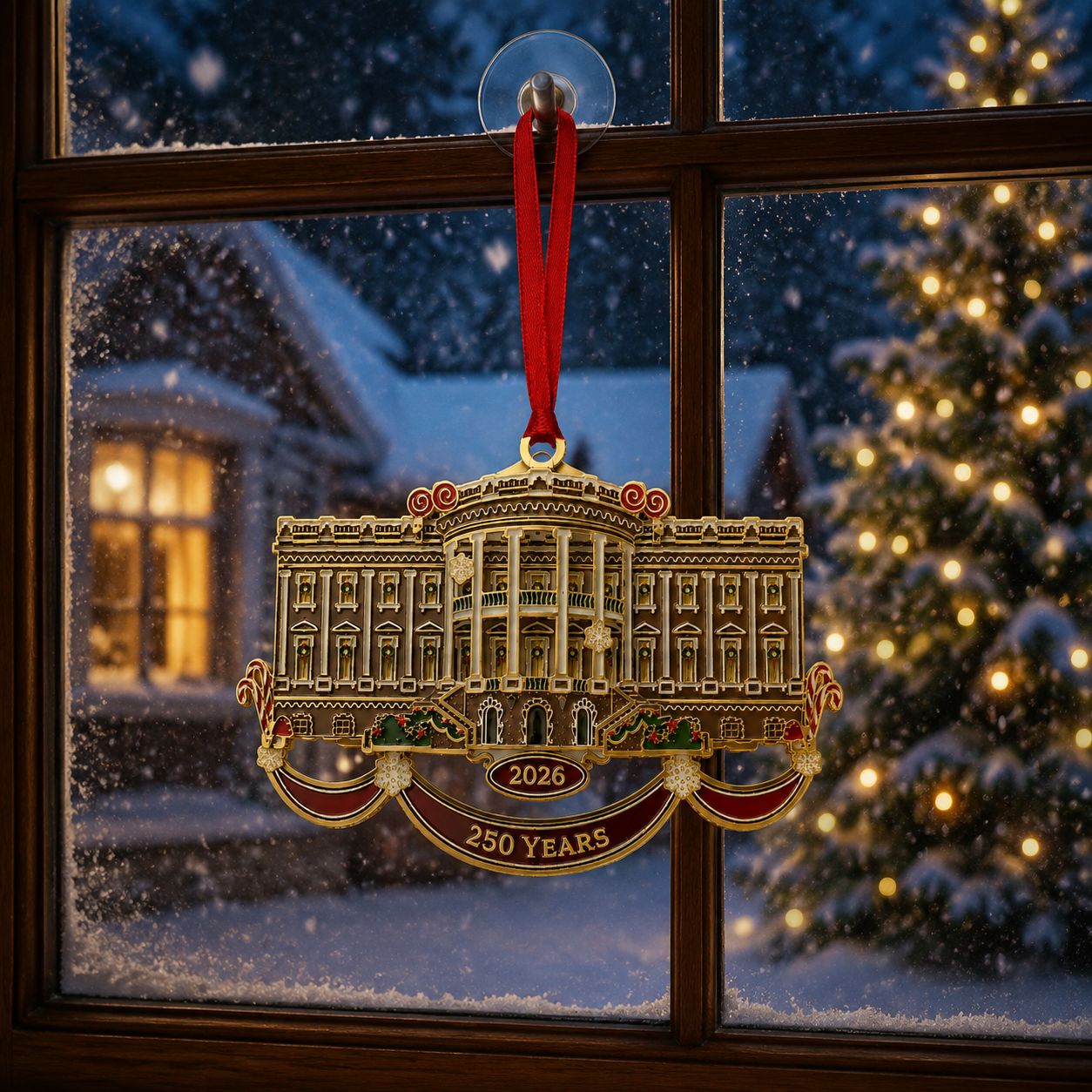 White House 2026 250 years ornament close-up