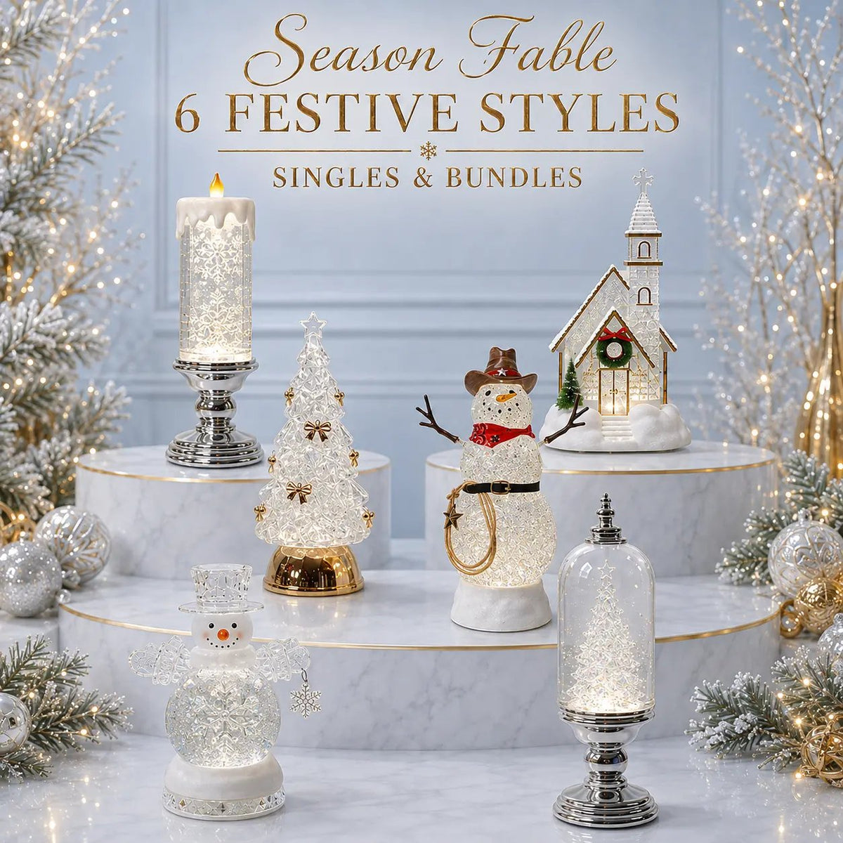 Illuminated Musical Christmas Snow Globe Lantern