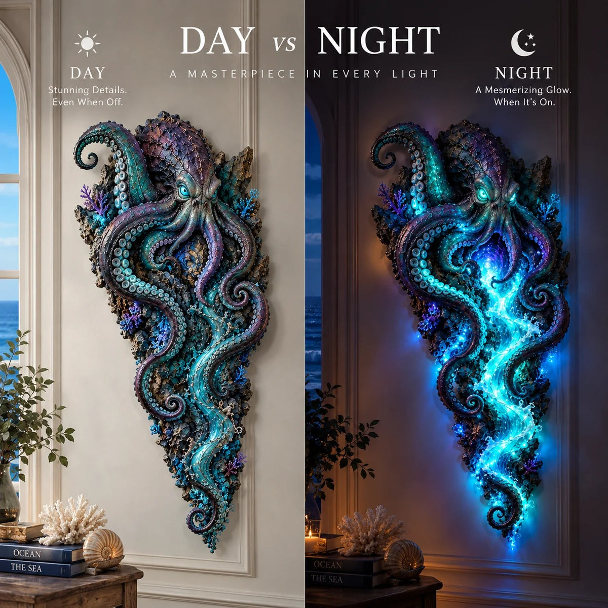 ⏰Limited Stock 50% OFF - 🌊✨ Enchanted Ocean Legends™ Lighted Wall Décor Collection 🐋🧜‍♀️