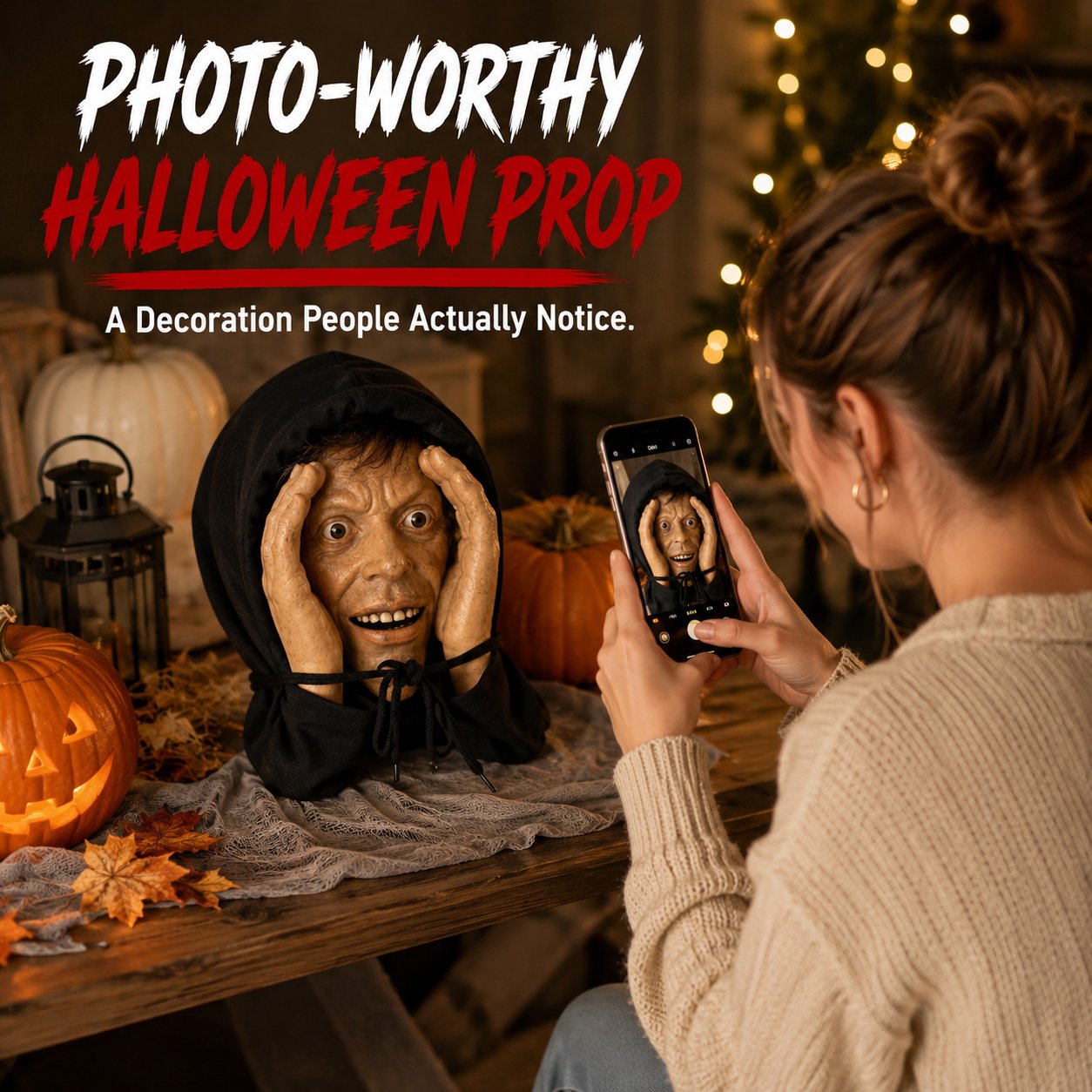 👀 'Stranger' Peeper – Creepy Halloween Window & Doorway Prank Decoration 🎃
