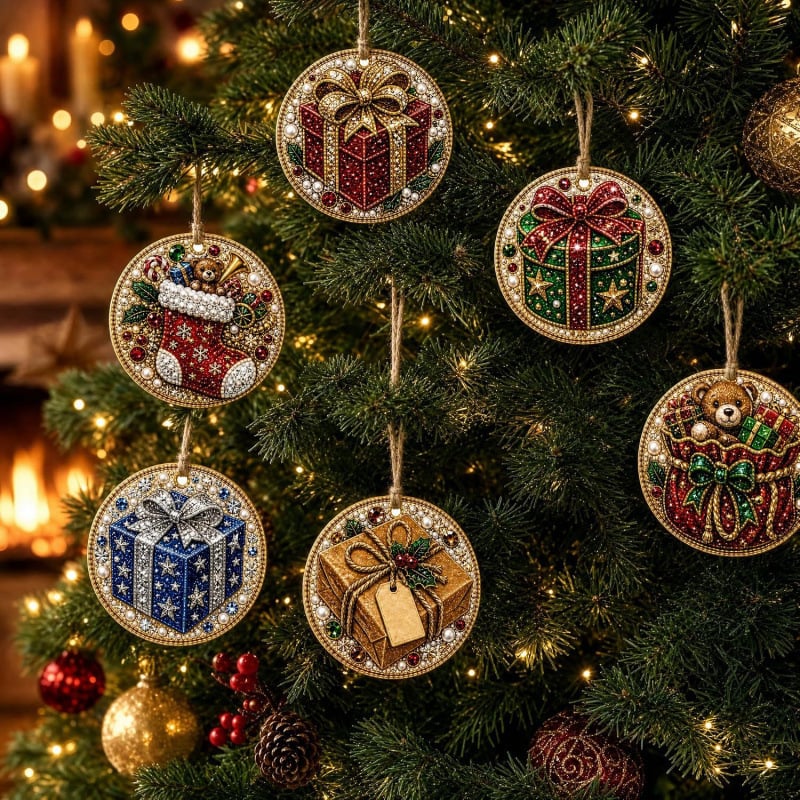 🔥Only $9.99 Last Day Promotion!🎄Christmas DIY Diamond Painting Ornaments Kit (6 PCS)🎅