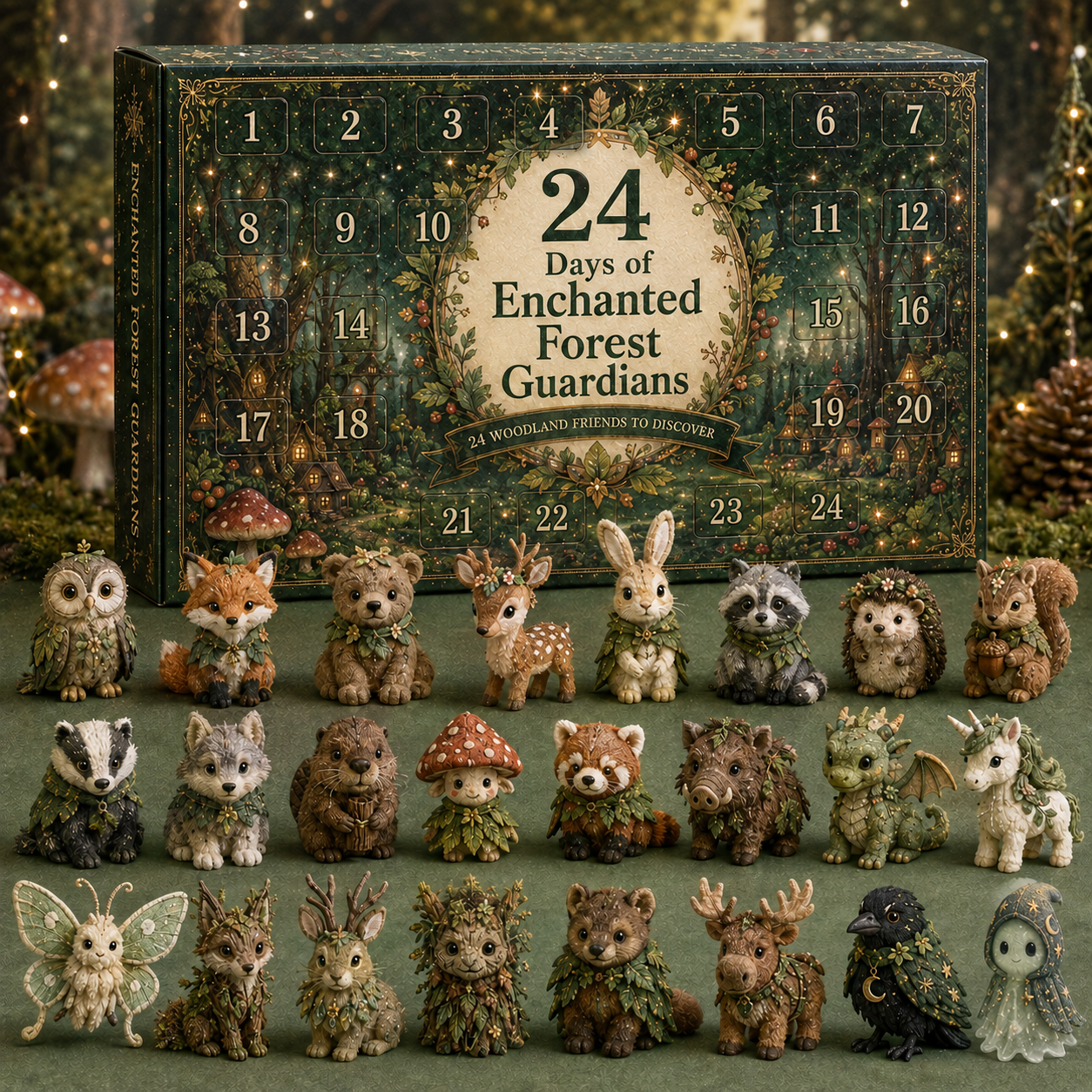 ✨ 2026 24-Day Enchanted Forest Advent Calendar – 24 Magical Collectible Figurines 🎁