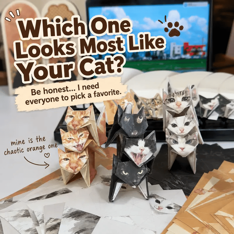 Kitty World 3D Cat Origami Kit