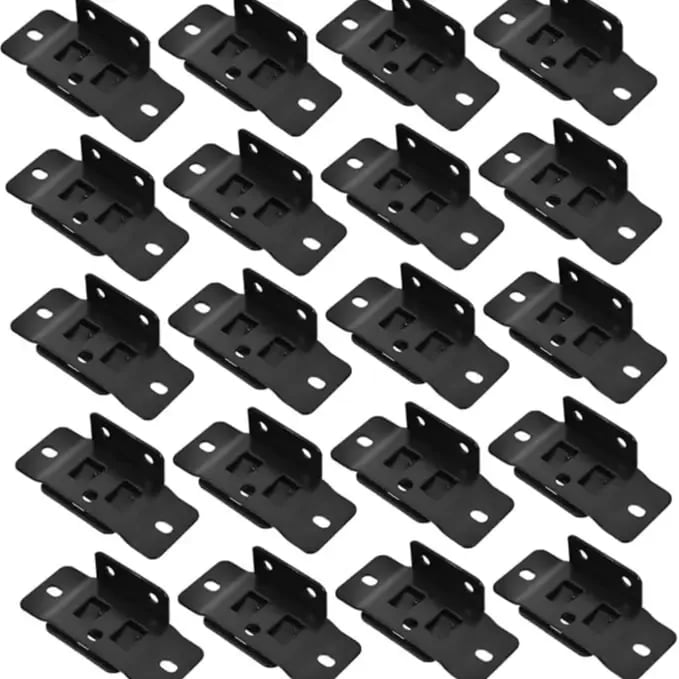🛠️2-in-1 Iron Buckle Corner Brackets – Heavy Duty Stainless Steel L Shape Joint Fixing Brackets with Screws for Cabinets, Tables & Chairs Repair Kit